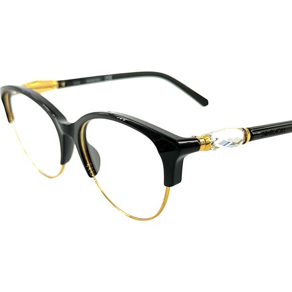 Swarovski SK5338 Womens Metal Eyeglass Frame 001 Shiny Black 53-16